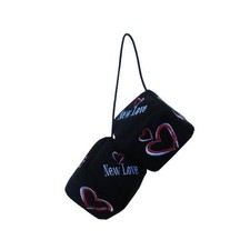 Brand New Pink Heart New Love Car Truck Rear View Mirrior Soft Hanging Dice