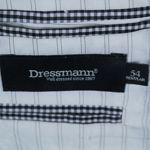 Wattierter Herrenblazer mit Ellbogen 44R UK-Größe DRESSMANN gestreift Wolle Sport Mantel Jacke - Bild 12 von 13