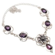 Collana di gioielli in argento sterling 925 fatta a mano con pietre...