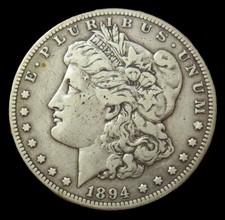 1894 S MORGAN SILVER DOLLAR $1 COIN VERY FINE CONDITION