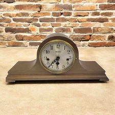 VTG Herschede 8 Day Mantle Clock Westminster Chime Mahogany Case Model 808 & Key