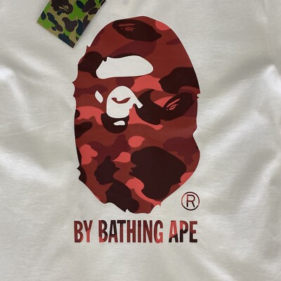 NWT BAPE Color Camo A By Bathing Ape Tee 'White/Red' Men's XL | eBay