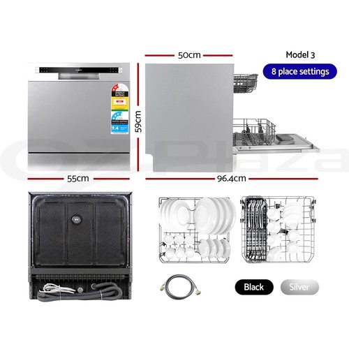 Devanti Benchtop Dishwasher Freestanding Countertop Dishwashers 6/8 Place - Picture 10 of 16