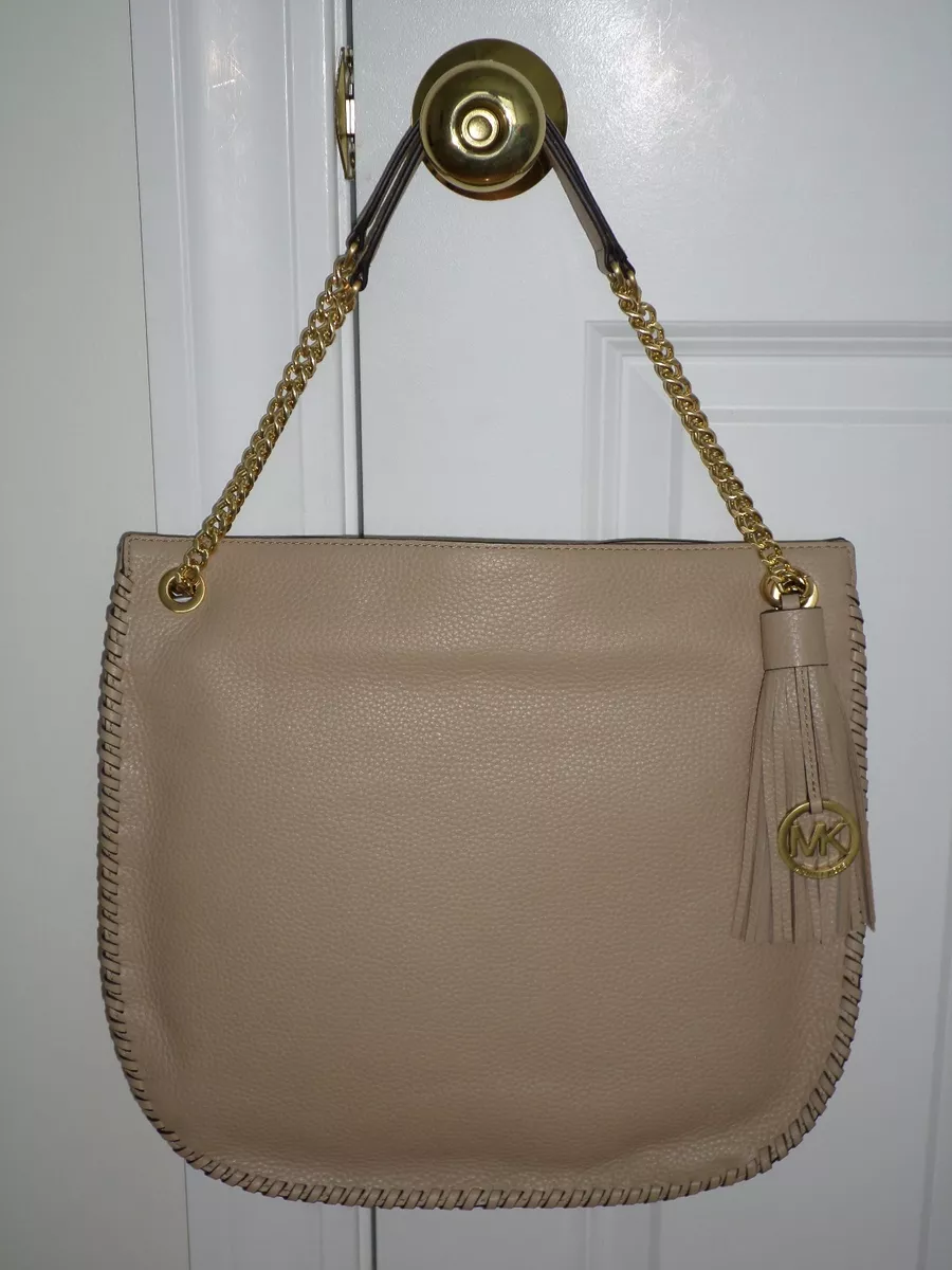 NWT Michael Kors WHIPPED CHELSEA Large TZ Shoulder Bag Bisque Leather 38S7XWCL3L