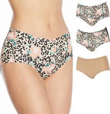 Rhonda Shear 3Pc Invisible Body Brief ANIMAL/BLK/BEIGE 2X NWOT 152 