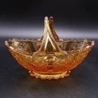 FENTON Daisy and Button Amber 4 Inch Basket