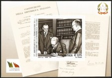 Briefmarke Verfassung der Italienischen Republik STAMPS De Nicola Gasperi 1947