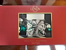 Lenox Holiday Nouveau Votive Holly Christmas Tealight Candle Holder Decor 