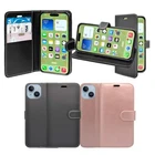 For Apple iPhone 15 Wallet Flip Phone Case PU Leather Card Slot Protective Cover