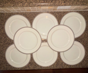 Vintage Royal Limited Fine China "Dynasty Taupe" Set/8 Dinner Plates Japan