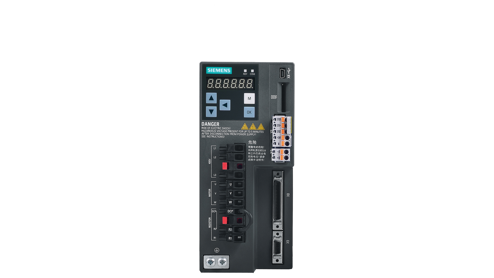 Siemens 6SL3210-5FE10-8UA0  New SINAMICS V90 Input voltage: 380-480V 3AC