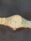 Vintage Seiko Watch Women Gold Tone White Dial 18mm Oval 2C20-5759 New Battery