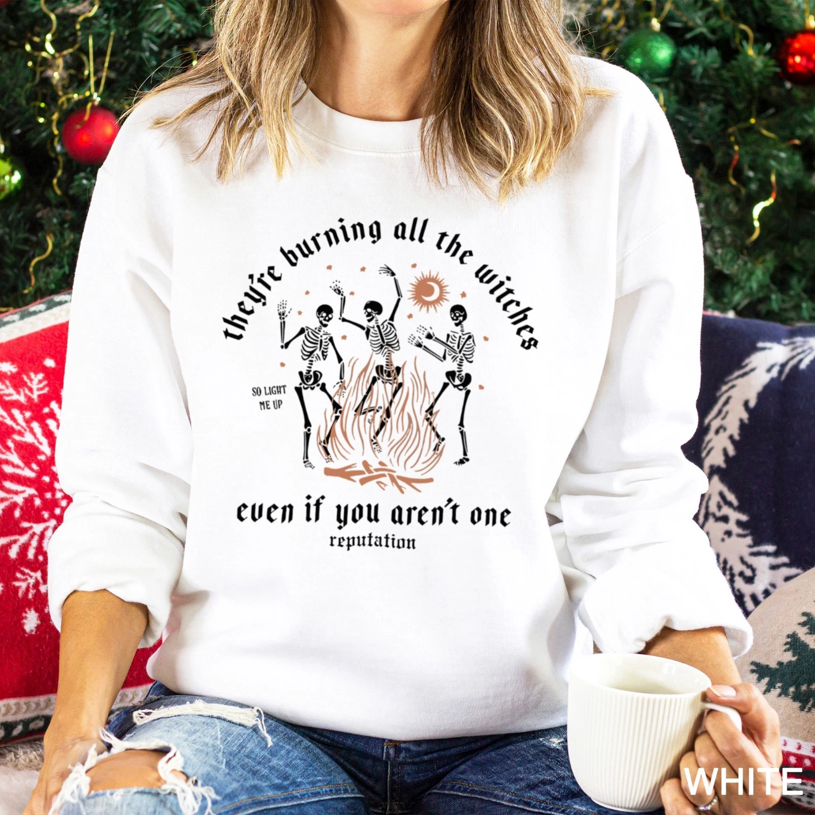 Halloween Skeleton Witches Sweatshirt