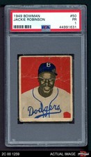 1949 Bowman #50 Jackie Robinson Dodgers RC HOF MVPw PSA 1 - POOR