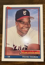 1991 Topps Frank Thomas CENTERED 1990 Debut Chicago White Sox Rookie HOF