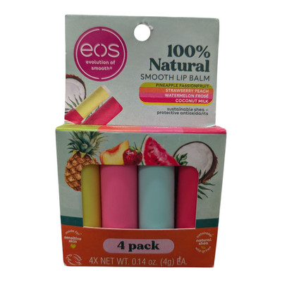 eos 100% Natural Variety Pack Smooth Lip Balm, 4 pack - Ships Free!