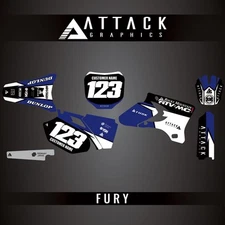 Attack Graphics Custom Fury Complete Bike Graphics Kit For Yamaha YZ250F 2004