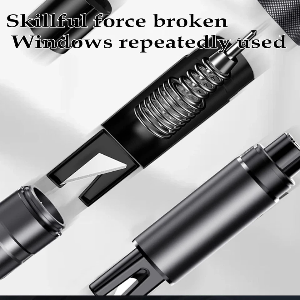 Martillo de seguridad para automóvil ventana rompedor de vidrio cinturón de seguridad escape de emergencia herramienta cortadora Foto 4 de 4