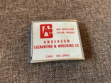Vintage Anderson Excavating & Wrecking Co. Tape Measure BARLOW Made in USA