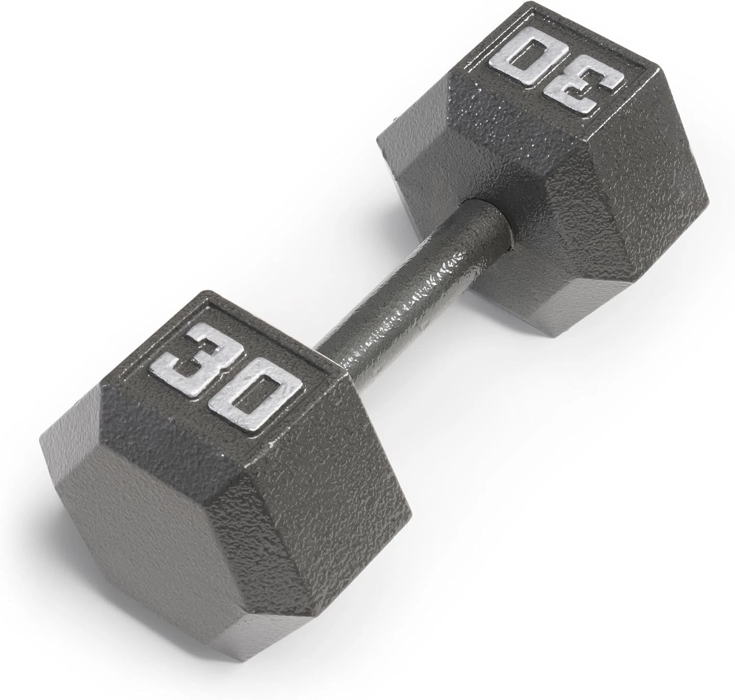 30lb Cast Iron Hex Dumbbells No-Roll Head Strength Training Home Gym