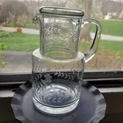 Barski Crystal Bedside 2 Piece Water Caraffe Etched Floral