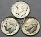 1952 P D S Roosevelt Silver Dime Year Set, 90% Silver, Great For Albums, R-52AB