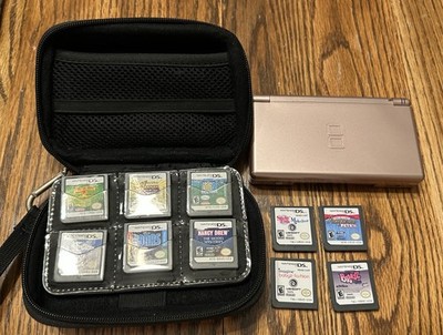 Broken Nintendo DS Lite Handheld Pink Console Only AS-IS FOR PARTS and Game Lot
