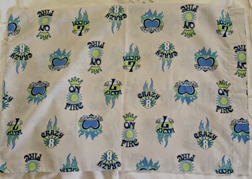 Springs Cotton Blend TEEN Standard Pillowcase _ Tattoo Crazy 8 Lucky 7 Forever - 第 1/3 張圖片