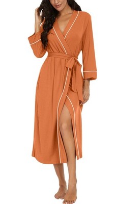 PrinStory Womens Robe Long Kint Bathrobe Lightweight Soft Robes Ladies Bath R...