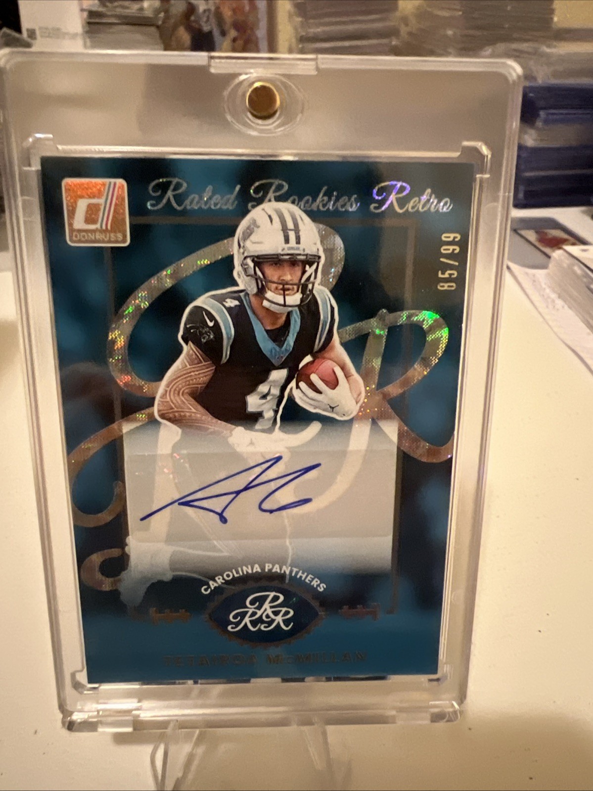 2025 Donruss Tetairoa Mcmillan Rated Rookie Retro Auto /99 Panthers RC