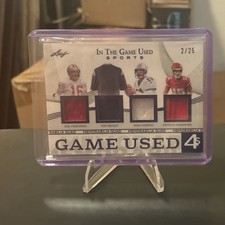 Leaf 2023 In The Game Used Sports Game Used 4 Quad Mem GQ-15 2/25 Brady