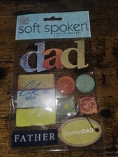 me & my BIG ideas Soft Spoken Embellishments - Dad- 8pcs