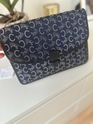 Vintage CELINE Paris Handtasche Triomphe Canvas   Made in Italy   Top Zustand