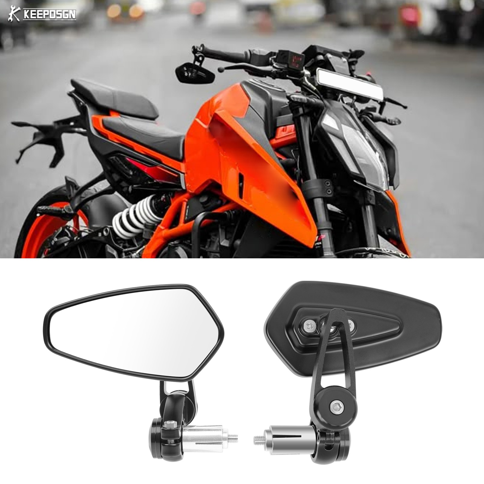 7/8" 22mm Handle Bar End Mirrors Rearview Arrow For 890 390 690 790 1290 1090