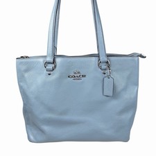 Coach Pebbled Leather Bay Tote in Baby Blue