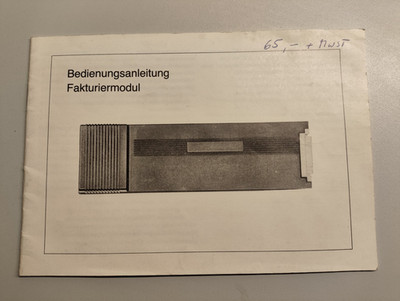 Bedienungsleitung Fakturiermodul f. Schreibmaschine Erika S6006 robotron RFT DDR