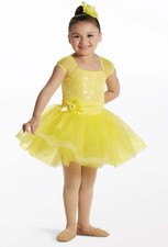 Dance Costume Medium Child Yellow Weissman 15367 Ballet BelleSequin Dress