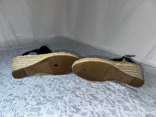 Gap Womens black Peep Toe Wedge Sandals 8.5 Boho - Picture 8 of 8