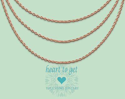 Kette dünne Goldkette Silber rotgold vergoldet 42 cm Heart to get Halskette 