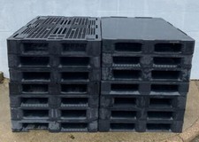 14 x Black Plastic Standard Pallets 1200 x 1000 x 160mm Heavy Duty