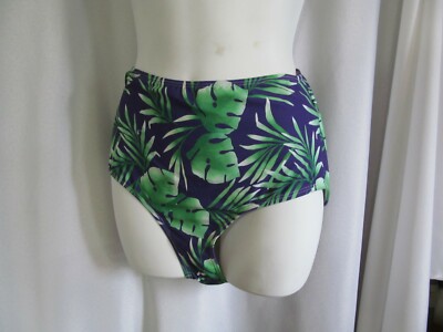 NWT Flatter Me Floral  Bikini Bottum Swim Suit M Medium Green Purple ~~~~#20