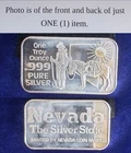 Vintage Nevada The Silver State Miner & Burro 1 Oz 999 Fine Silver Bar 241967