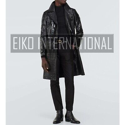 Trench Coat Men In Embossed Crocodile Leather, Mens Coats In Trench Coat Men In Embossed Crocodile Leather, Mens Coats In