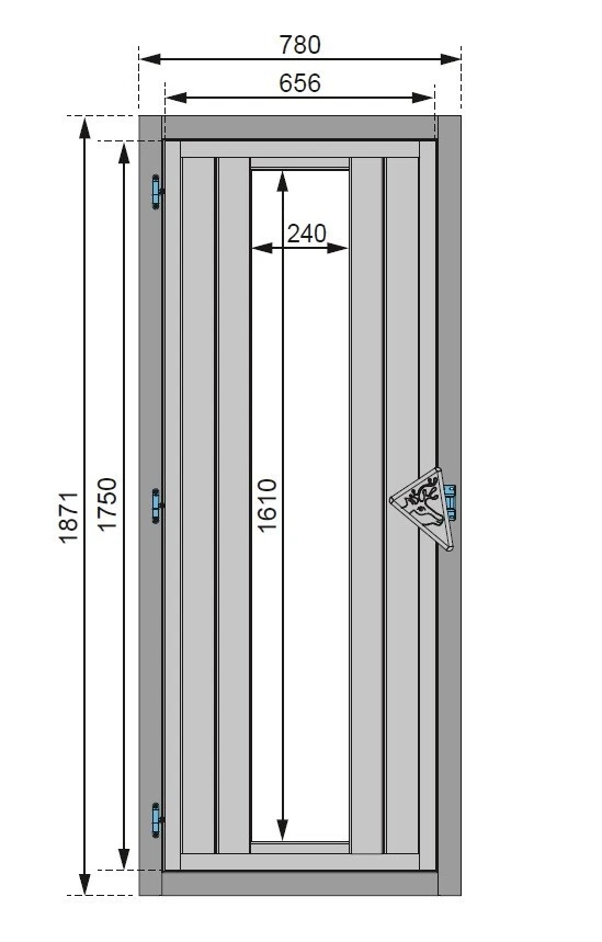 Saunazubehör Saunatür Holztür Türelement gedämmt für 68/38mm Wände Karibu - Bild 3 von 4