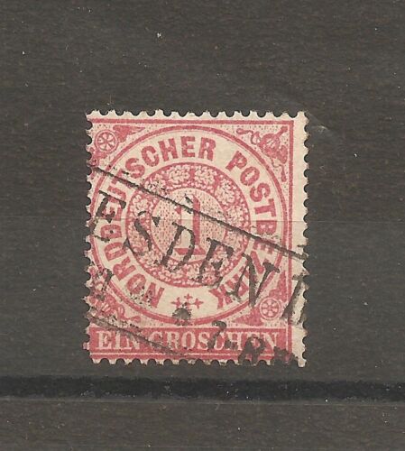 Norte alemán postbezirk sellos 1869 1 peniques mié. 16 con sello - Imagen 1 de 1