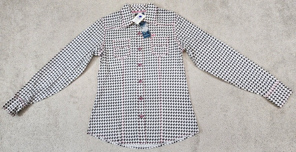 Camisa Cruel Niña Mujer Bucking Bronco Estampado Diente de Sierra Perla A Presión Rosa Acentos M Foto 2 de 4