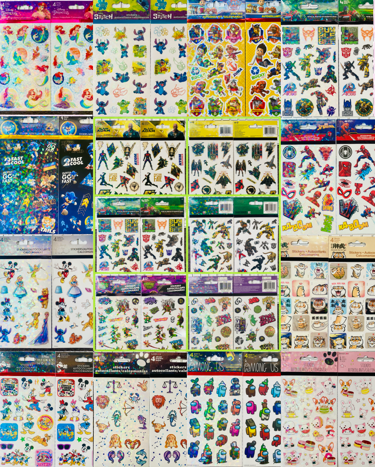 MEGA LOT 555+ SANDYLION STICKER COLLECTION - TONS OF MXD THEMES, MOVIE SUPERHERO