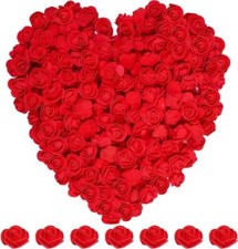 100pcs Mini Artificial Rose Artificial Fake Rose Head 3.5cm/1.38inches Red