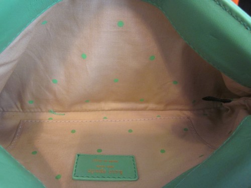 KATE SPADE NEW YORK SMOOTH GREEN LEATHER CHAIN Evening Handbag PURSE CLUTCH BAG - Picture 10 of 12