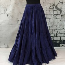 Indian Cotton Navy Blue Frill Skirt Women's Clothing Skirt Girls Partywear Skirt